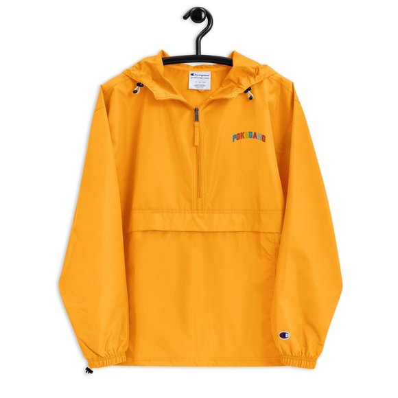 PokeGang x Champion Women Orange Half Zip Hooded Wind Rain Resistant Jacket - Picture 1 of 1
